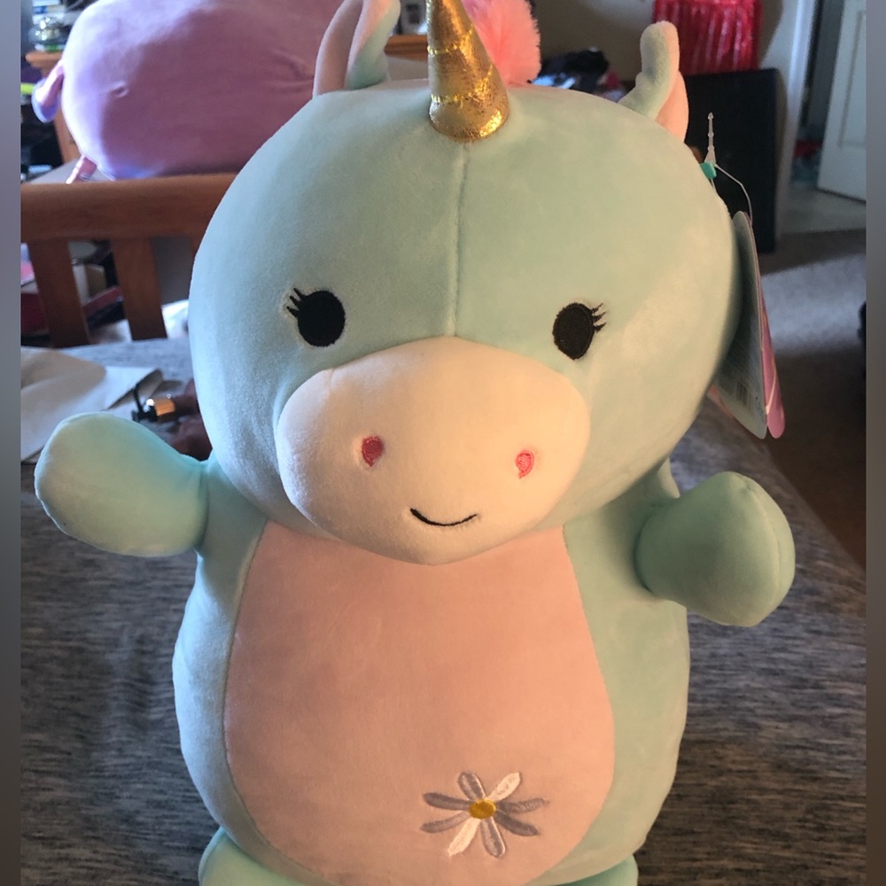 SQUISHMALLOW Hug Mees 14" Plush Animal Unicorn “Keyana” New. Free Shipping